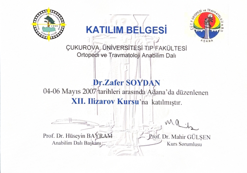 Profesyonel Sertifika - Doç. Dr. Zafer SOYDAN