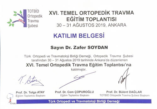 Profesyonel Sertifika - Doç. Dr. Zafer SOYDAN