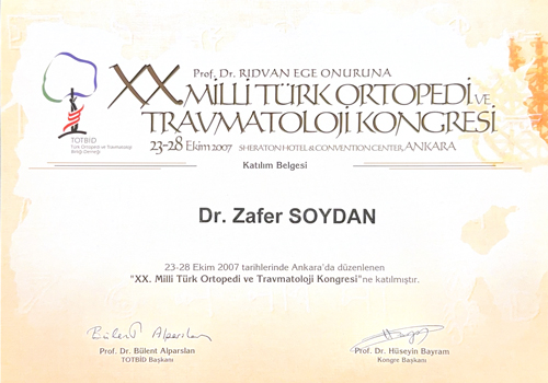 Profesyonel Sertifika - Doç. Dr. Zafer SOYDAN