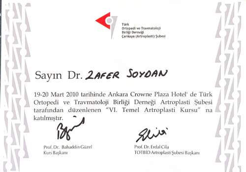 Profesyonel Sertifika - Doç. Dr. Zafer SOYDAN