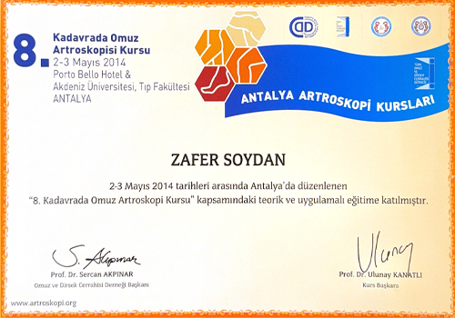 Profesyonel Sertifika - Doç. Dr. Zafer SOYDAN